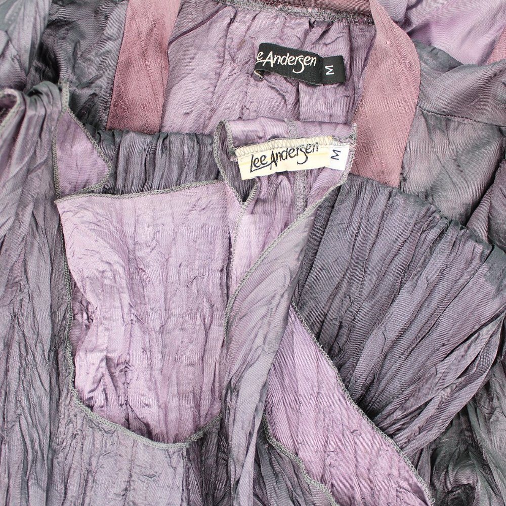 VTG Lee Andersen 2PC Crushed Iridescent Set Long Geode Dress & Pomp Jacket - Picture 16 of 16